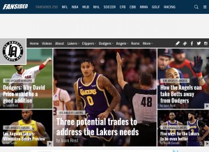 How lasportshub.com looks like on a tablet such as an iPad.