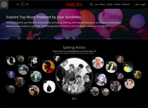 How last.fm looks like on a tablet such as an iPad.