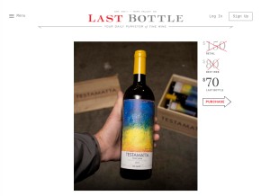 How lastbottlewines.com looks like on a tablet such as an iPad.