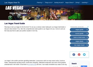 How lasvegashowto.com looks like on a tablet such as an iPad.