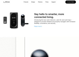 How latch.com looks like on a tablet such as an iPad.