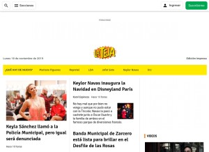 How lateja.cr looks like on a tablet such as an iPad.