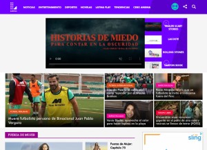 How latina.pe looks like on a tablet such as an iPad.