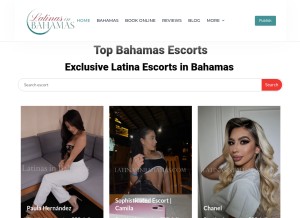 How latinasinbahamas.com looks like on a tablet such as an iPad.