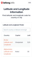 How latlong.info looks like on a mobile device such as an iPhone.