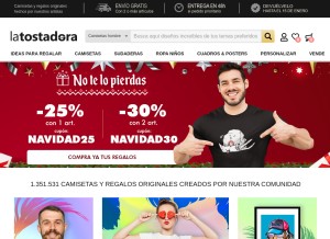 How latostadora.com looks like on a tablet such as an iPad.