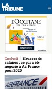 How latribune.fr looks like on a mobile device such as an iPhone.