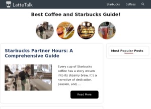 How lattetalk.com looks like on a tablet such as an iPad.