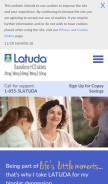 How latuda.com looks like on a mobile device such as an iPhone.