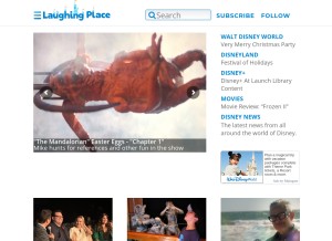 How laughingplace.com looks like on a tablet such as an iPad.