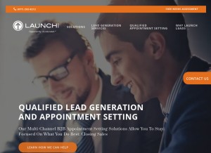 How launchleads.com looks like on a tablet such as an iPad.