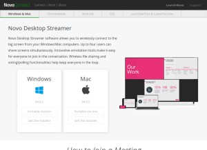 How launchnovo.com looks like on a tablet such as an iPad.