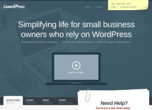 How launchpress.com looks like on a tablet such as an iPad.