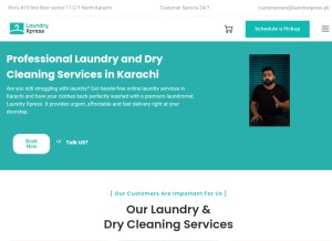 How laundryxpress.pk looks like on a tablet such as an iPad.