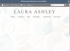 How lauraashleyusa.com looks like on a tablet such as an iPad.