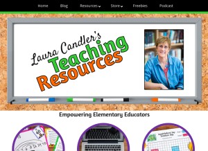 How lauracandler.com looks like on a tablet such as an iPad.