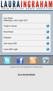 How lauraingraham.com looks like on a mobile device such as an iPhone.