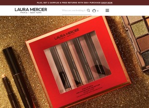 How lauramercier.com looks like on a tablet such as an iPad.