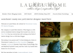 How laurelberninteriors.com looks like on a tablet such as an iPad.