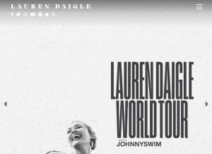 How laurendaigle.com looks like on a tablet such as an iPad.
