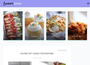 How laurenslatest.com looks like on a tablet such as an iPad.