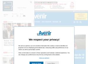 How lavenirdelartois.fr looks like on a tablet such as an iPad.