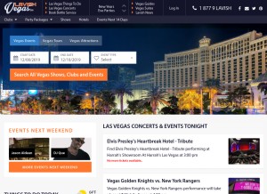 How lavishvegas.com looks like on a tablet such as an iPad.