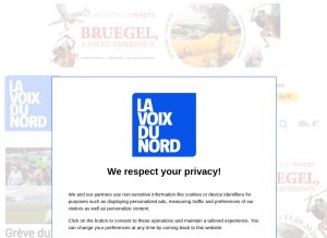 How lavoixdunord.fr looks like on a tablet such as an iPad.