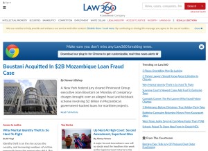 How law360.com looks like on a tablet such as an iPad.