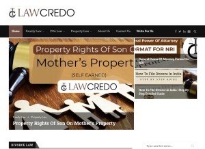 How lawcredo.com looks like on a tablet such as an iPad.
