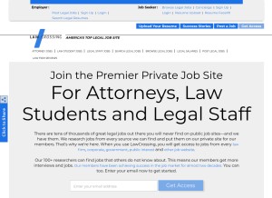 How lawcrossing.com looks like on a tablet such as an iPad.