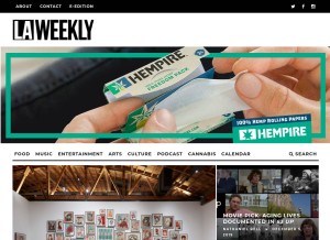 How laweekly.com looks like on a tablet such as an iPad.