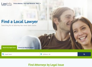 How lawinfo.com looks like on a tablet such as an iPad.