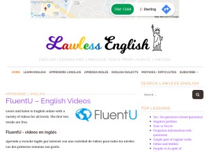 How lawlessenglish.com looks like on a tablet such as an iPad.