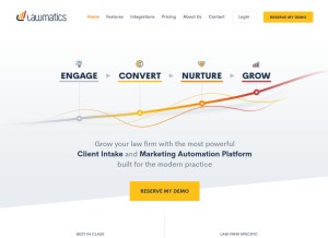 How lawmatics.com looks like on a tablet such as an iPad.