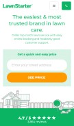 How lawnstarter.com looks like on a mobile device such as an iPhone.