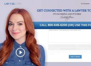 How lawyer.com looks like on a tablet such as an iPad.