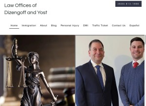 How lawyerfornj.com looks like on a tablet such as an iPad.