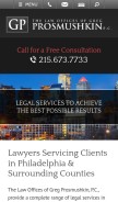 How lawyernortheastphiladelphia.com looks like on a mobile device such as an iPhone.