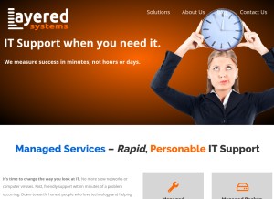 How layeredsystems.com looks like on a tablet such as an iPad.