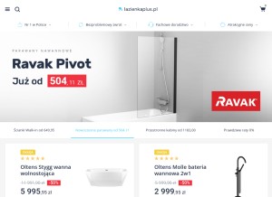 How lazienkaplus.pl looks like on a tablet such as an iPad.