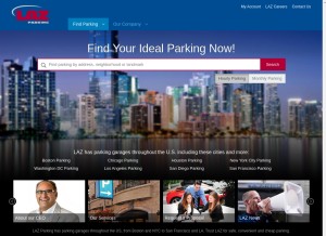 How lazparking.com looks like on a tablet such as an iPad.