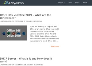 How lazyadmin.nl looks like on a tablet such as an iPad.