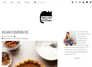 How lazycatkitchen.com looks like on a tablet such as an iPad.