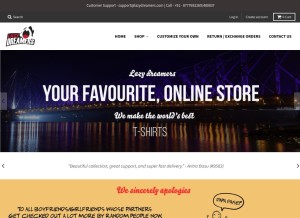 How lazydreamers.com looks like on a tablet such as an iPad.