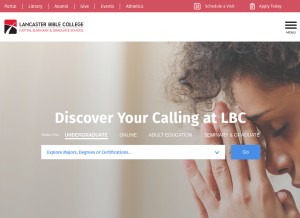How lbc.edu looks like on a tablet such as an iPad.