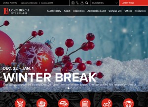 How lbcc.edu looks like on a tablet such as an iPad.