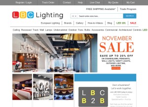 How lbclighting.com looks like on a tablet such as an iPad.