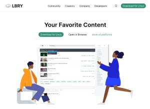 How lbry.com looks like on a tablet such as an iPad.