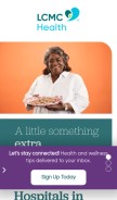 How lcmchealth.org looks like on a mobile device such as an iPhone.